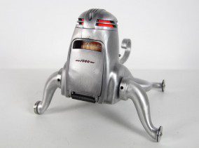 Creepy kinetic push toy with dentures.